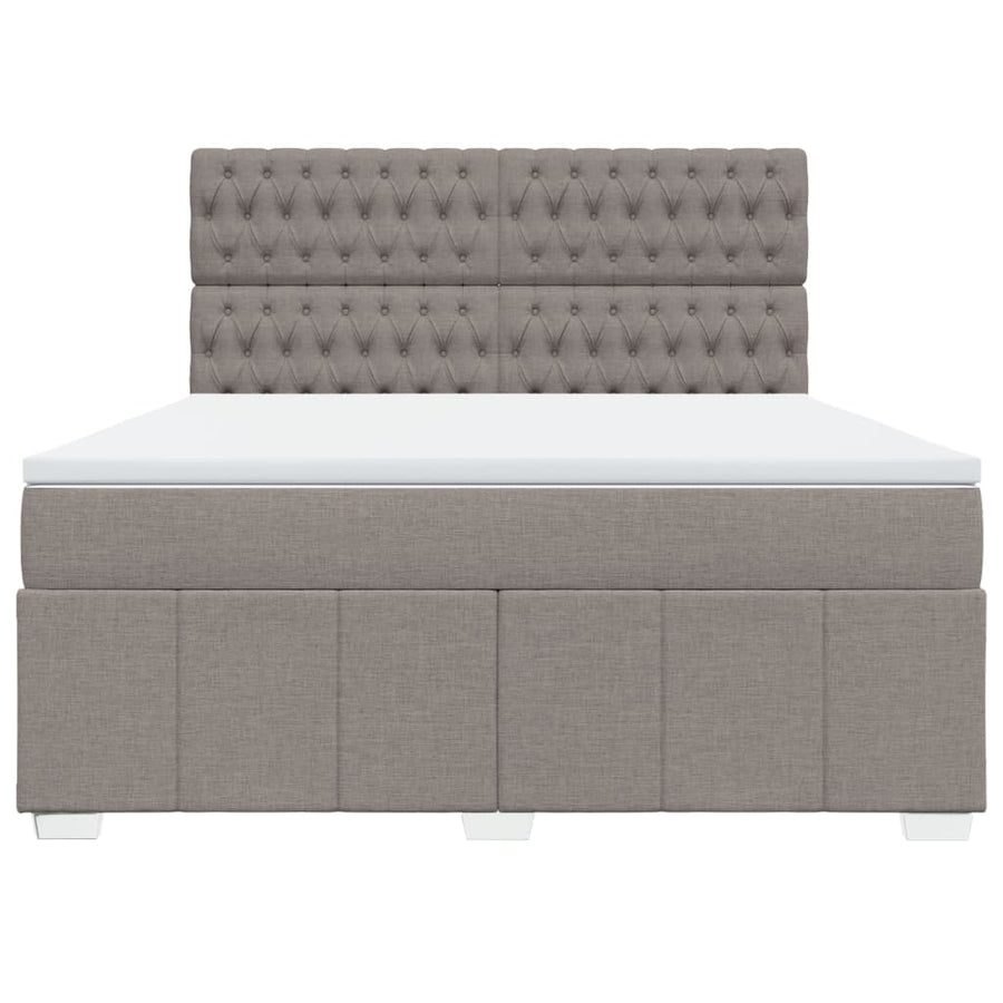 Boxspring met matras stof taupe 180x200 cm