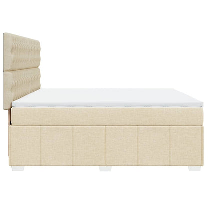 Boxspring met matras stof crèmekleurig 180x200 cm