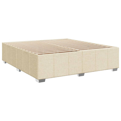 Boxspring met matras stof crèmekleurig 180x200 cm