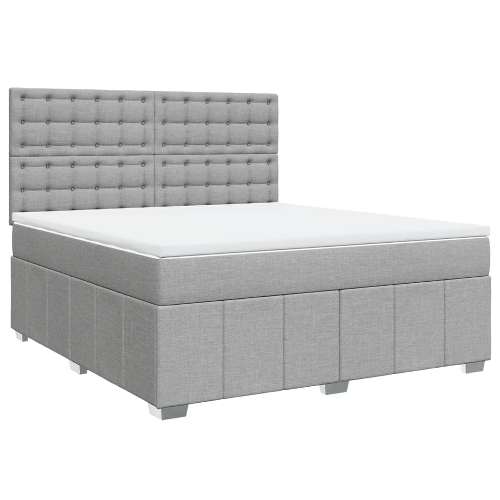 Boxspring met matras stof lichtgrijs 180x200 cm