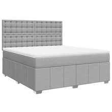 Boxspring met matras stof lichtgrijs 180x200 cm