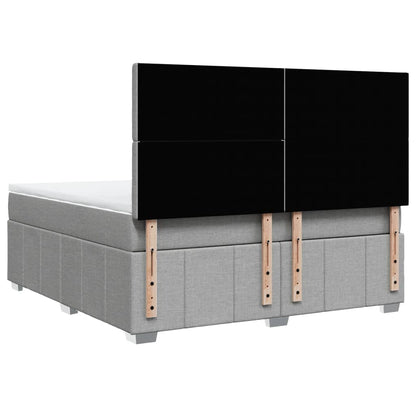 Boxspring met matras stof lichtgrijs 180x200 cm