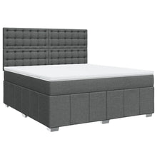 Boxspring met matras stof donkergrijs 180x200 cm