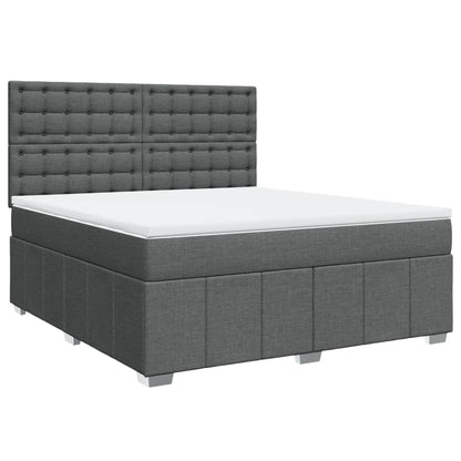 Boxspring met matras stof donkergrijs 180x200 cm