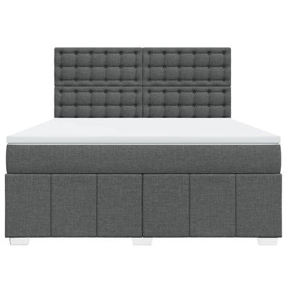 Boxspring met matras stof donkergrijs 180x200 cm