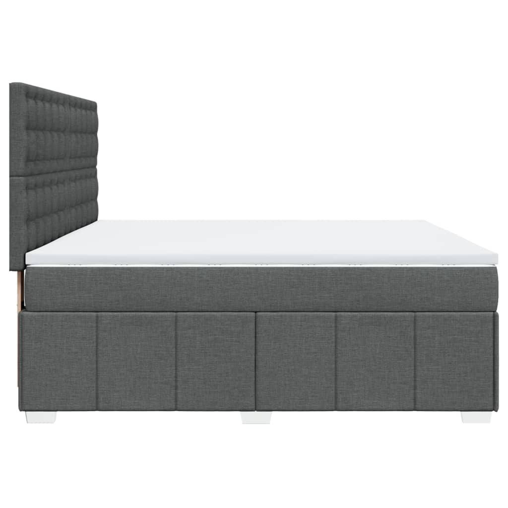 Boxspring met matras stof donkergrijs 180x200 cm