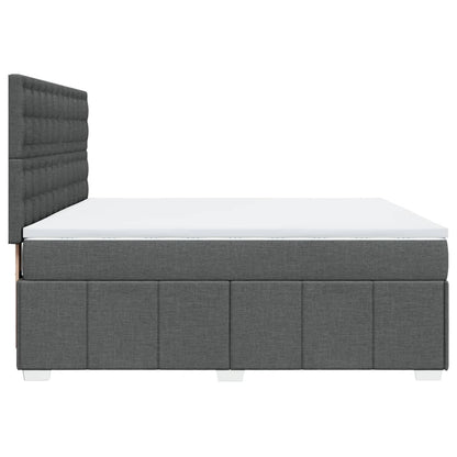 Boxspring met matras stof donkergrijs 180x200 cm