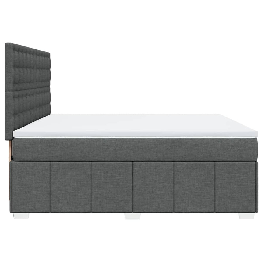 Boxspring met matras stof donkergrijs 180x200 cm