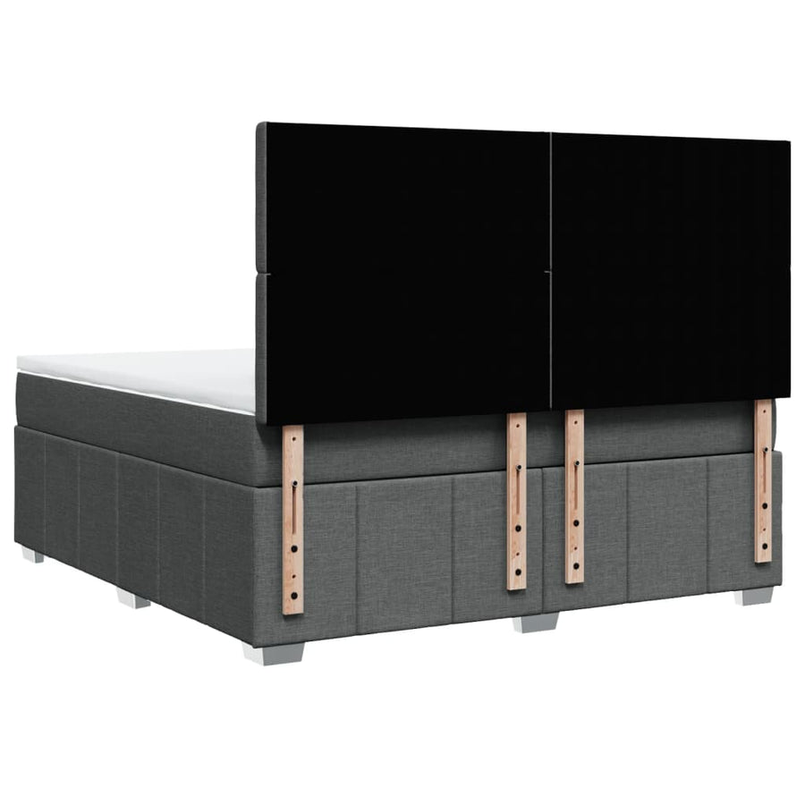 Boxspring met matras stof donkergrijs 180x200 cm