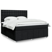 Boxspring 180x200 cm stof zwart
