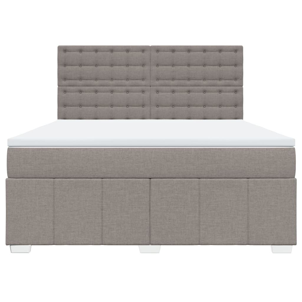 Boxspring met matras stof taupe 180x200 cm