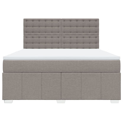 Boxspring met matras stof taupe 180x200 cm