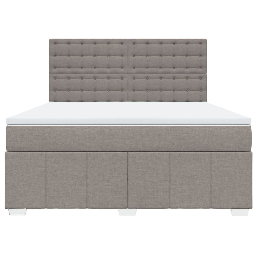 Boxspring met matras stof taupe 180x200 cm