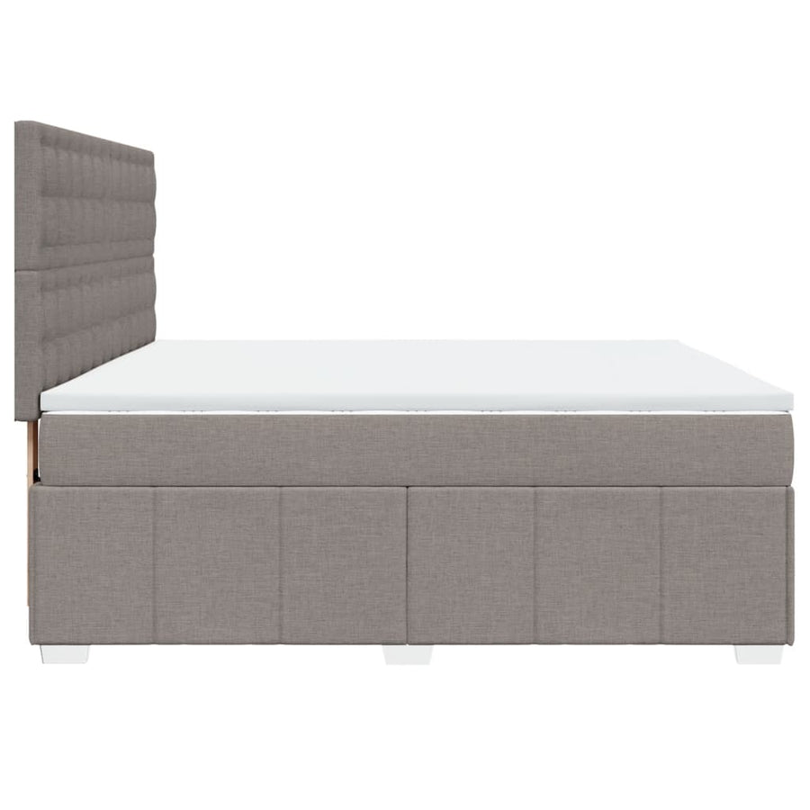 Boxspring met matras stof taupe 180x200 cm