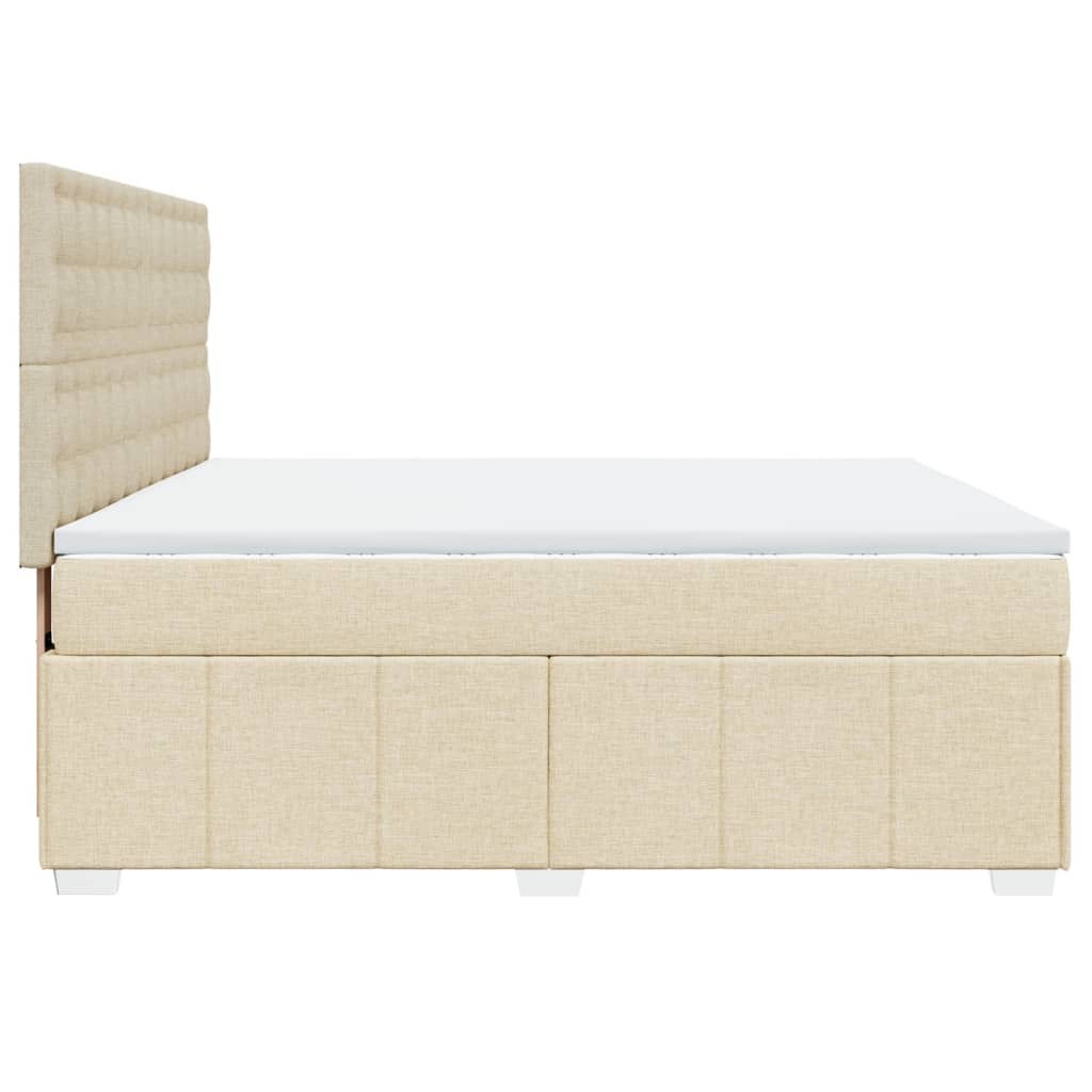 Boxspring met matras stof crèmekleurig 180x200 cm