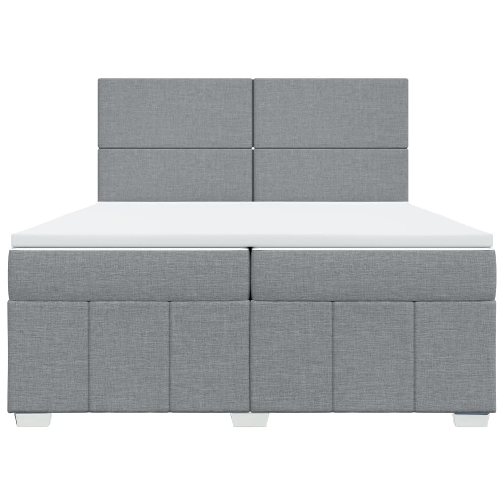 Boxspring met matras stof lichtgrijs 200x200 cm