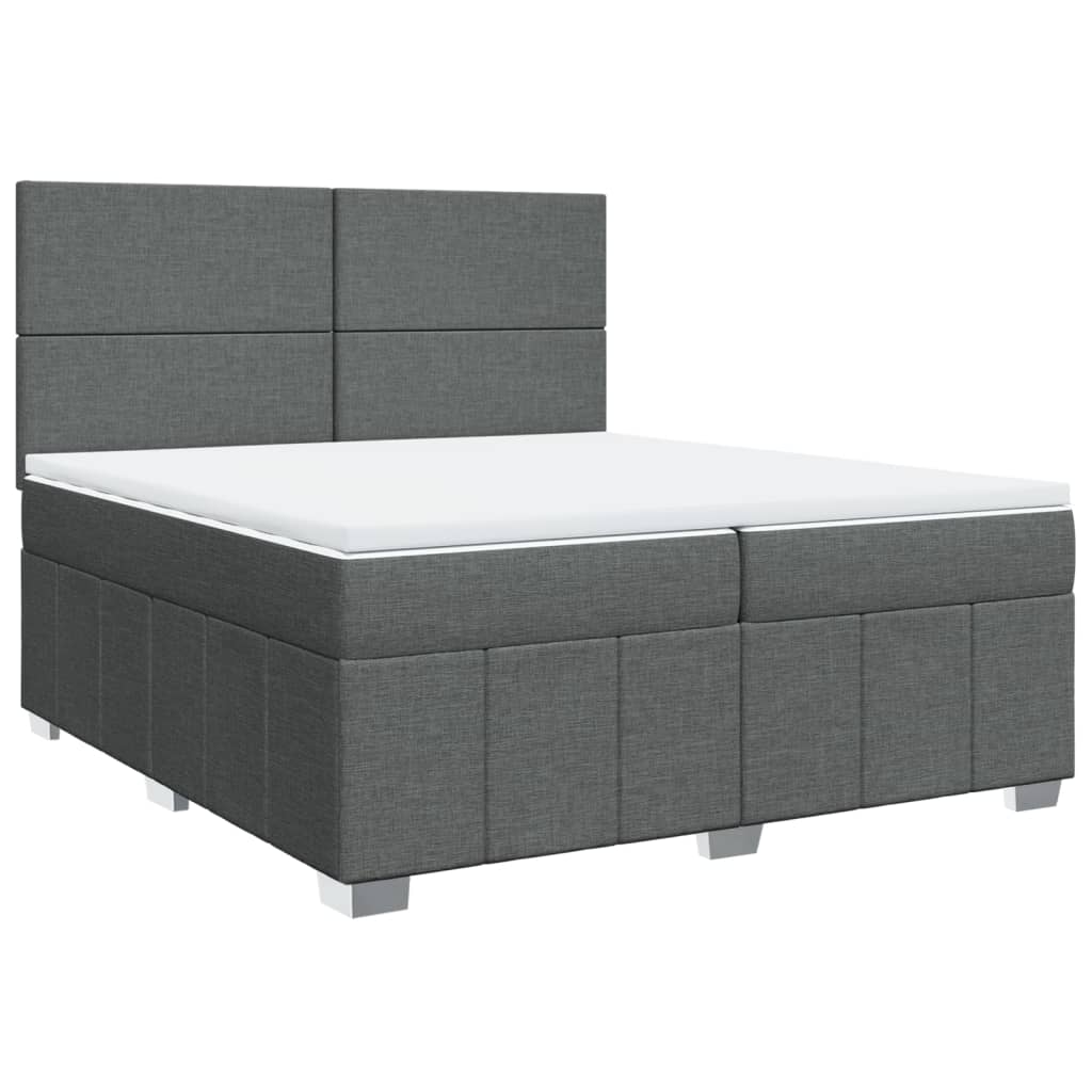 Boxspring met matras stof donkergrijs 200x200 cm
