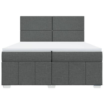 Boxspring met matras stof donkergrijs 200x200 cm
