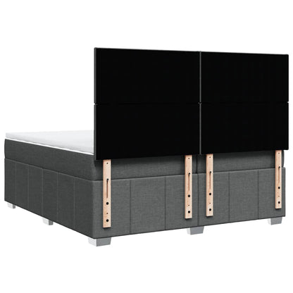 Boxspring met matras stof donkergrijs 200x200 cm