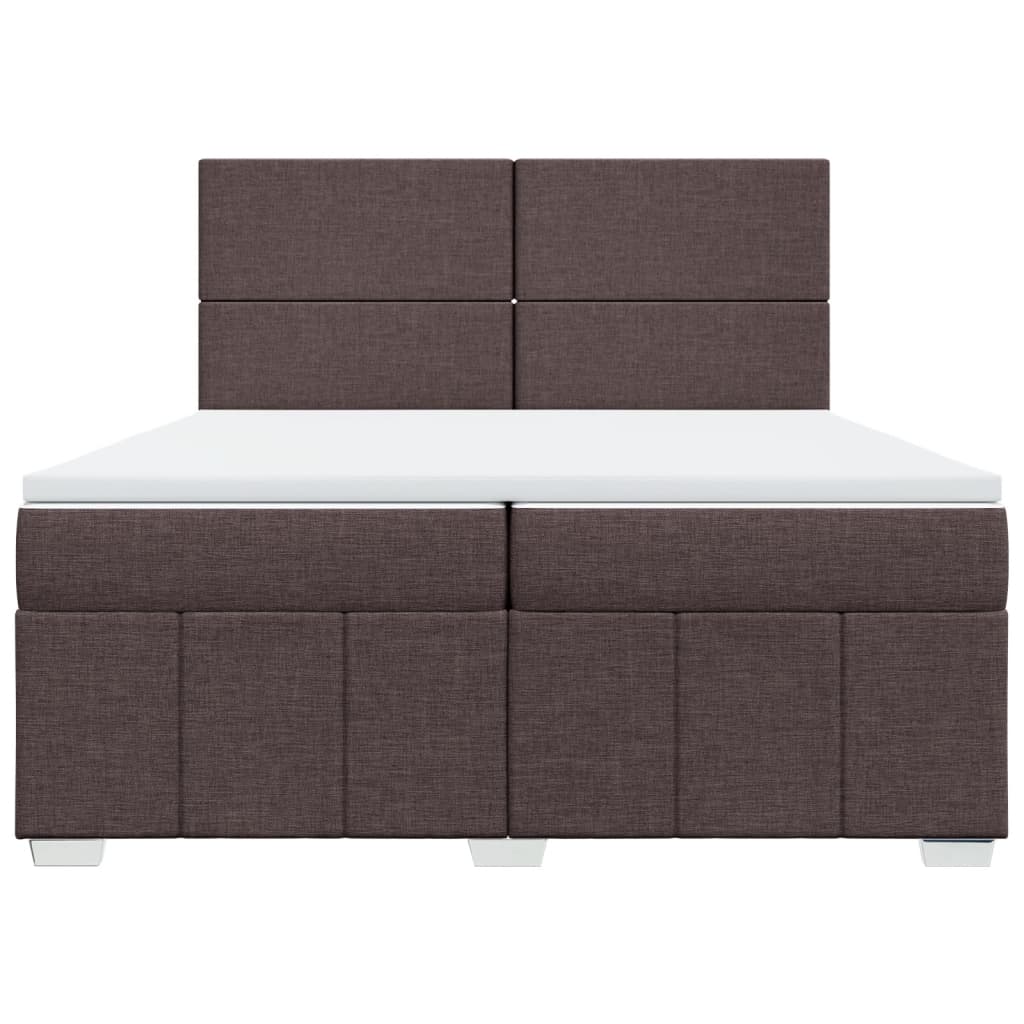 Boxspring met matras stof donkerbruin 200x200 cm