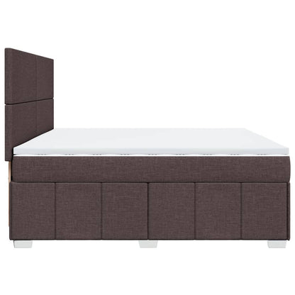 Boxspring met matras stof donkerbruin 200x200 cm