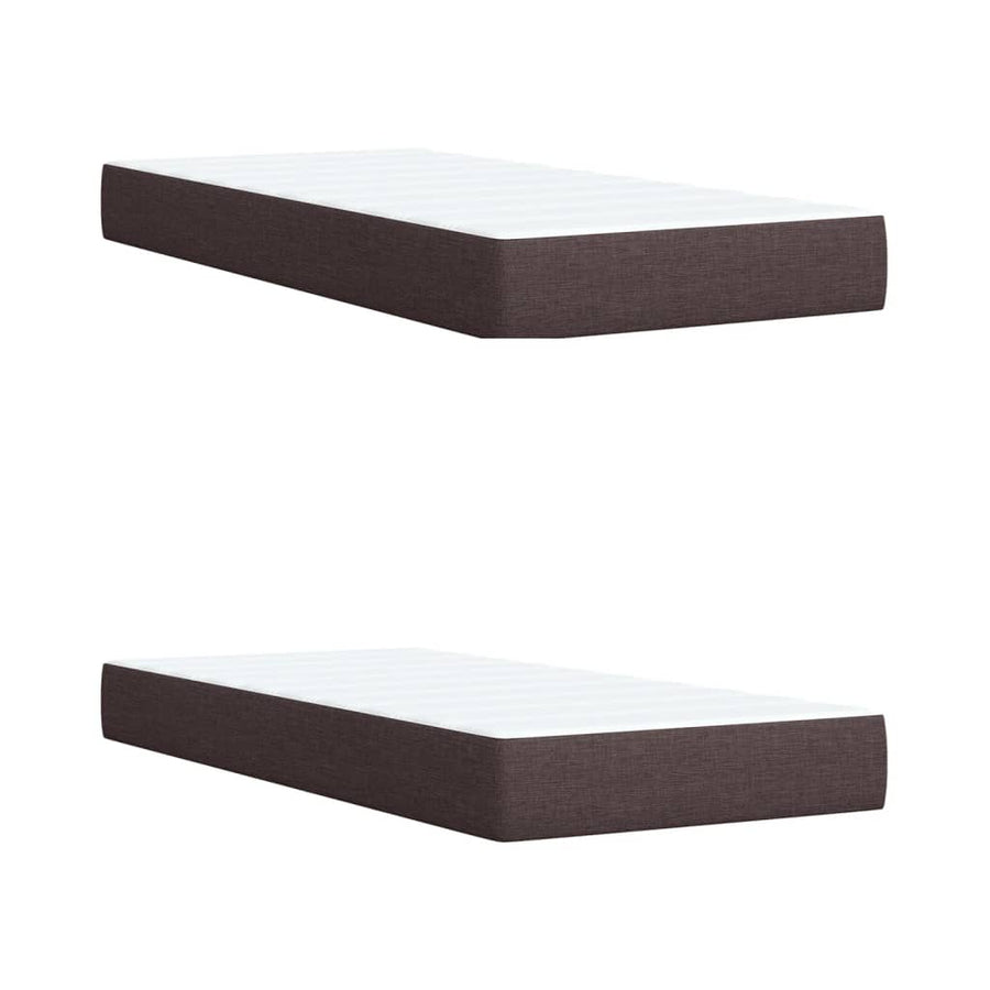 Boxspring met matras stof donkerbruin 200x200 cm