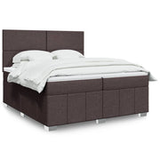 Boxspring met matras 200x200 cm donkerbruin stof