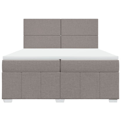Boxspring met matras stof taupe 200x200 cm