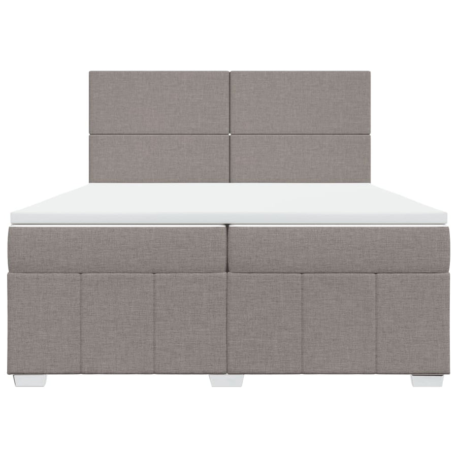 Boxspring met matras stof taupe 200x200 cm