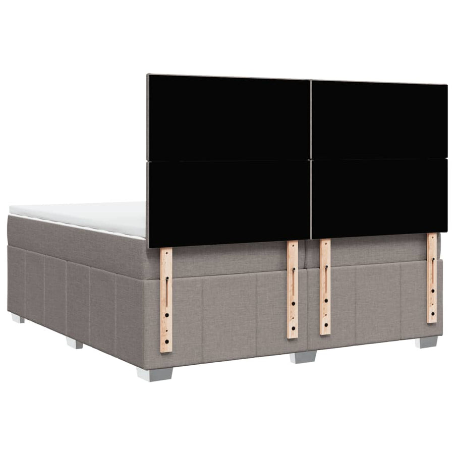 Boxspring met matras stof taupe 200x200 cm