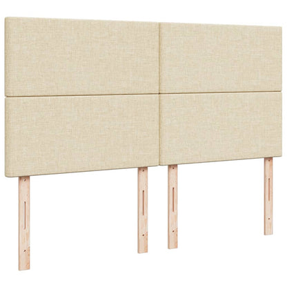 Boxspring met matras stof crèmekleurig 200x200 cm