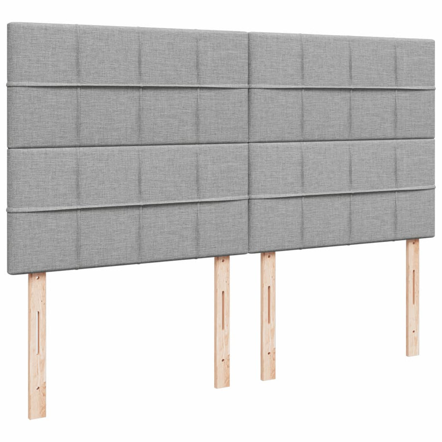 Boxspring met matras stof lichtgrijs 200x200 cm