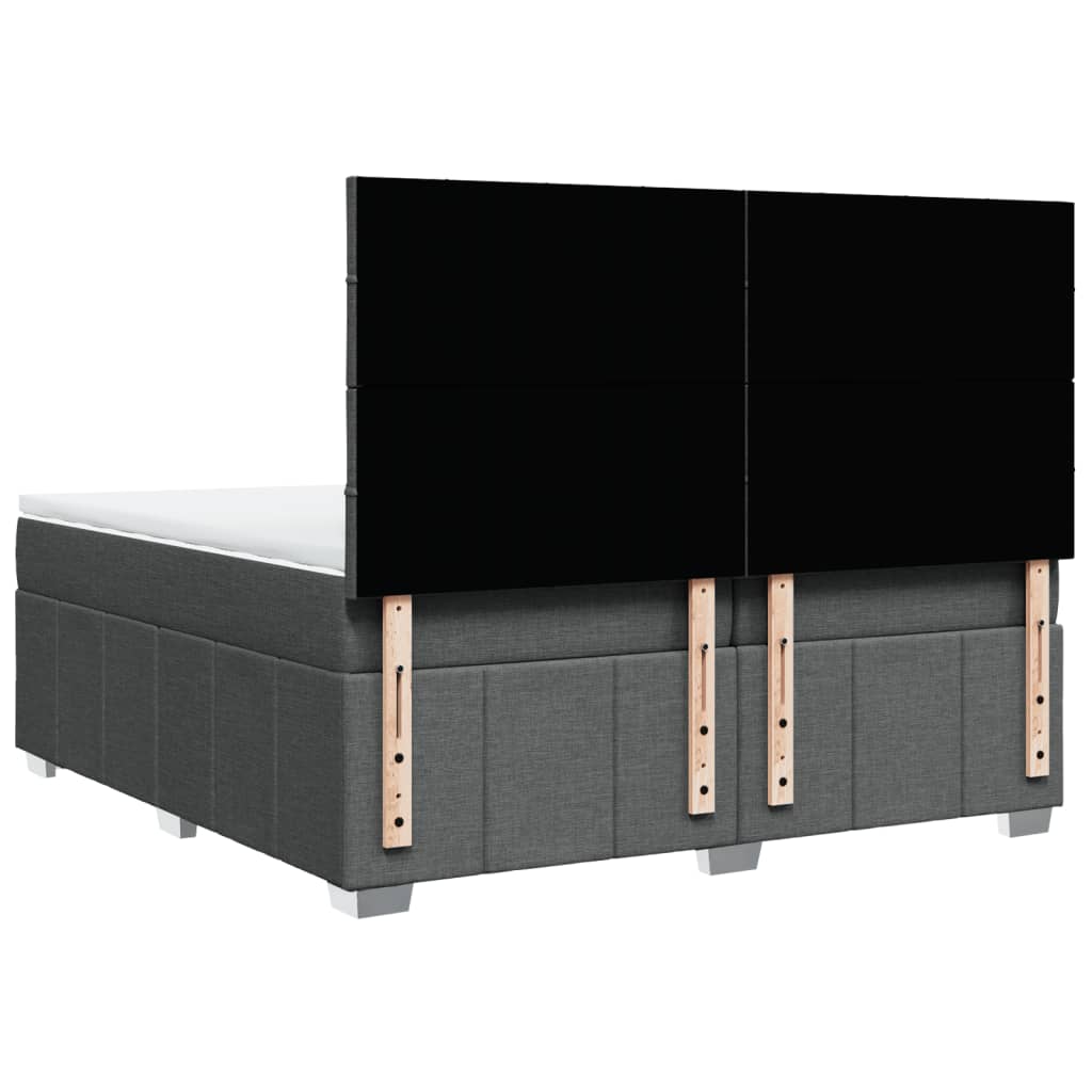 Boxspring met matras stof donkergrijs 200x200 cm