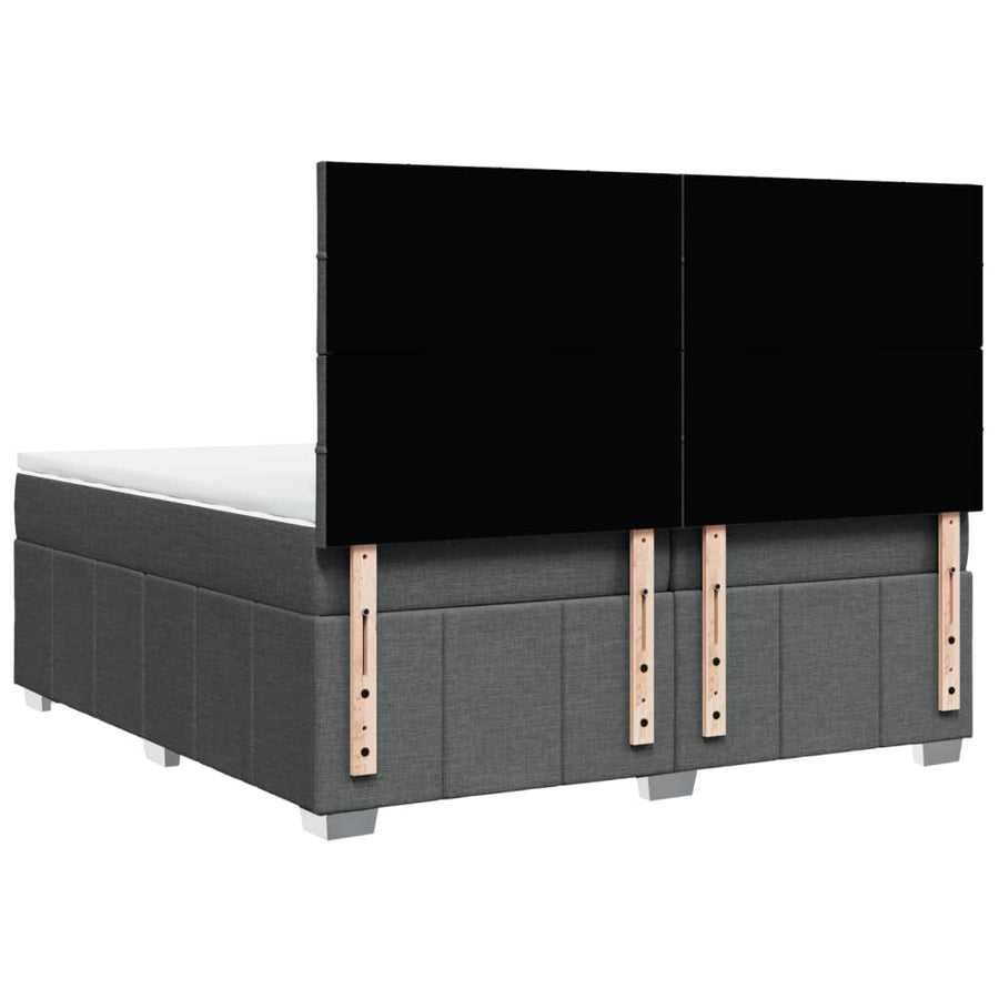 Boxspring met matras stof donkergrijs 200x200 cm