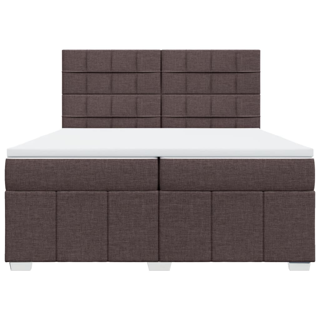 Boxspring met matras stof donkerbruin 200x200 cm