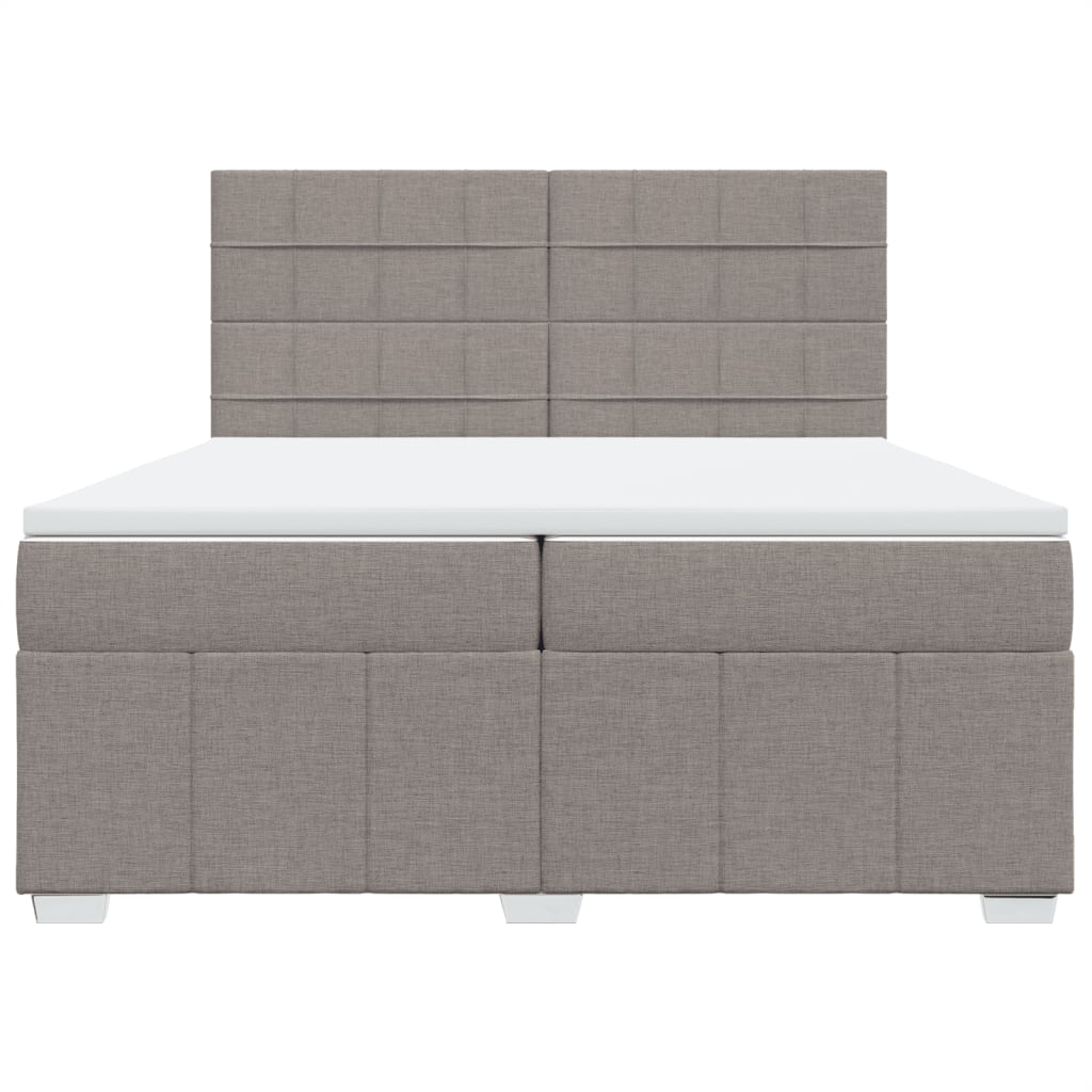 Boxspring met matras stof taupe 200x200 cm