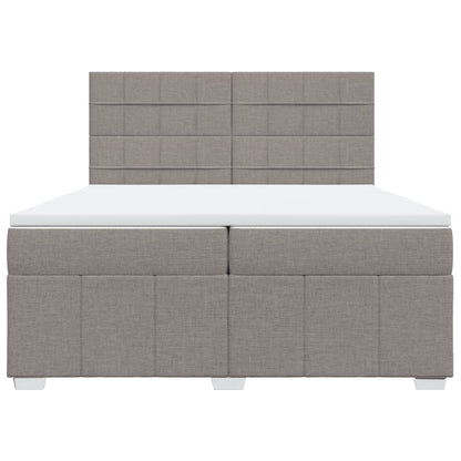 Boxspring met matras stof taupe 200x200 cm