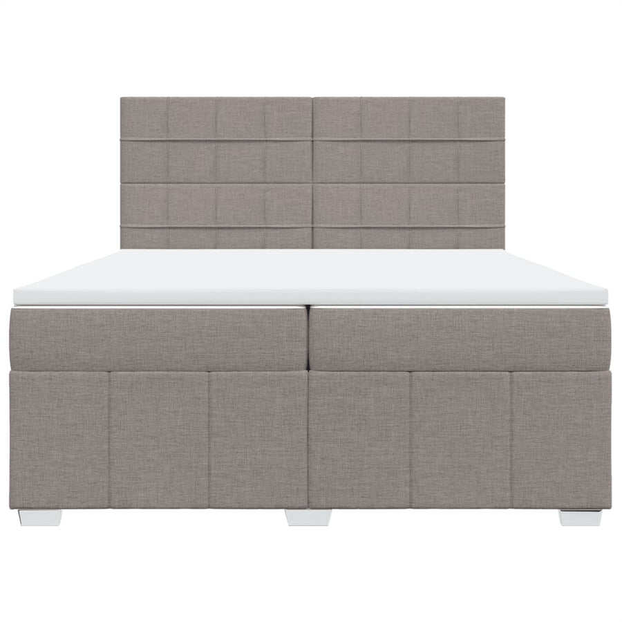 Boxspring met matras stof taupe 200x200 cm