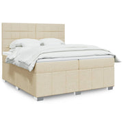Boxspring met matras 200x200 cm crèmekleurig