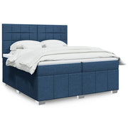 Boxspring met matras 200x200 cm blauw