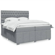 Boxspring met matras 200x200 cm lichtgrijs
