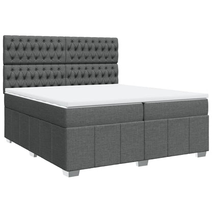 Boxspring met matras stof donkergrijs 200x200 cm