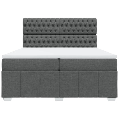 Boxspring met matras stof donkergrijs 200x200 cm