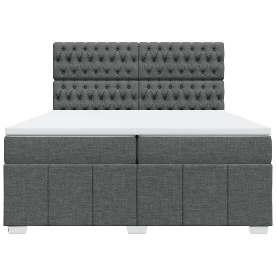 Boxspring met matras stof donkergrijs 200x200 cm