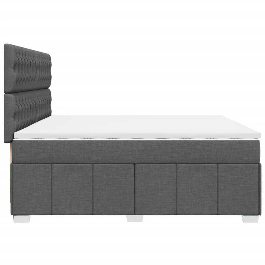 Boxspring met matras stof donkergrijs 200x200 cm