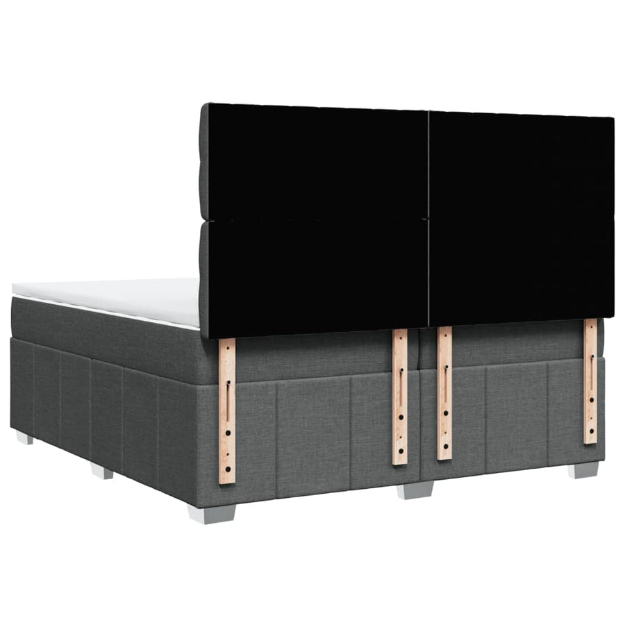 Boxspring met matras stof donkergrijs 200x200 cm