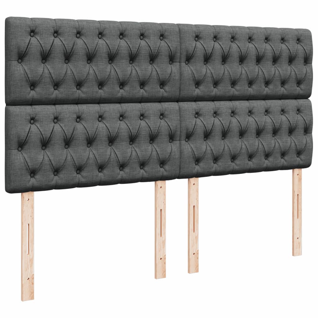 Boxspring met matras stof donkergrijs 200x200 cm