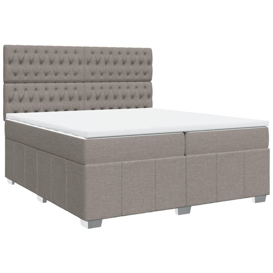 Boxspring met matras stof taupe 200x200 cm
