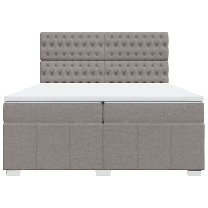 Boxspring met matras stof taupe 200x200 cm
