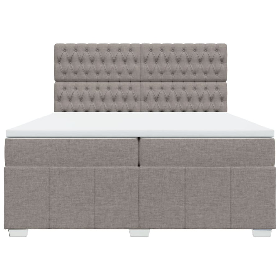 Boxspring met matras stof taupe 200x200 cm